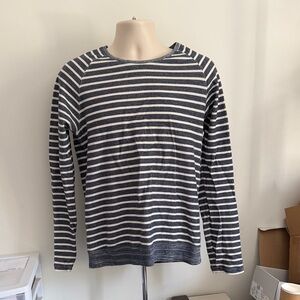 Scotch & Soda Navy and White Striped Crewneck Sweater
